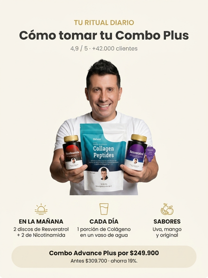 Combo Deluxe: Resveratrol + Nicotinamida + Collagen Peptides